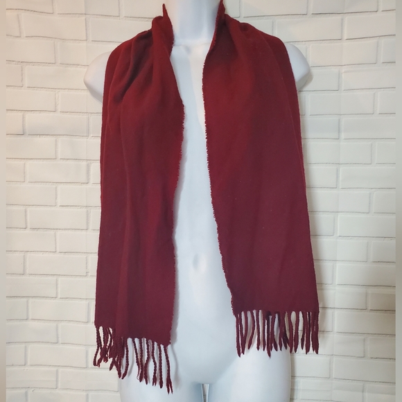 Burgundy Fringe Scarf - Picture 2 of 7